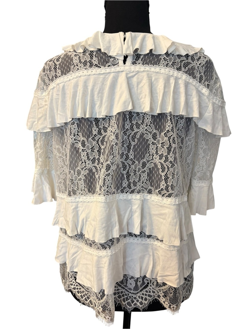 POL White Lace Ruffle Blouse - Picture 3 of 9